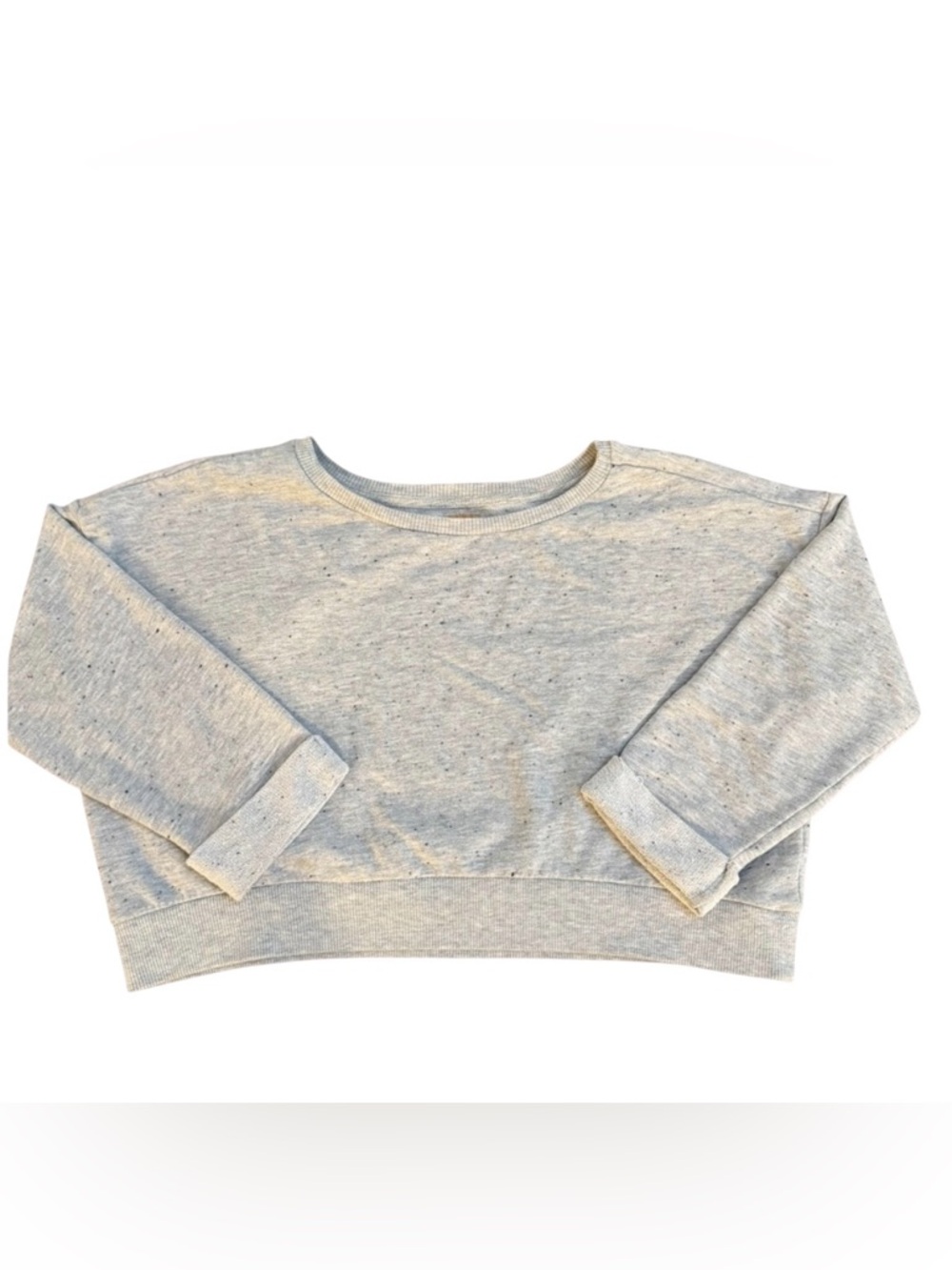 Zara Cropped Sweatshirt Speckled Gray Crop Top Size M